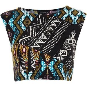 Topshop patterned crop top